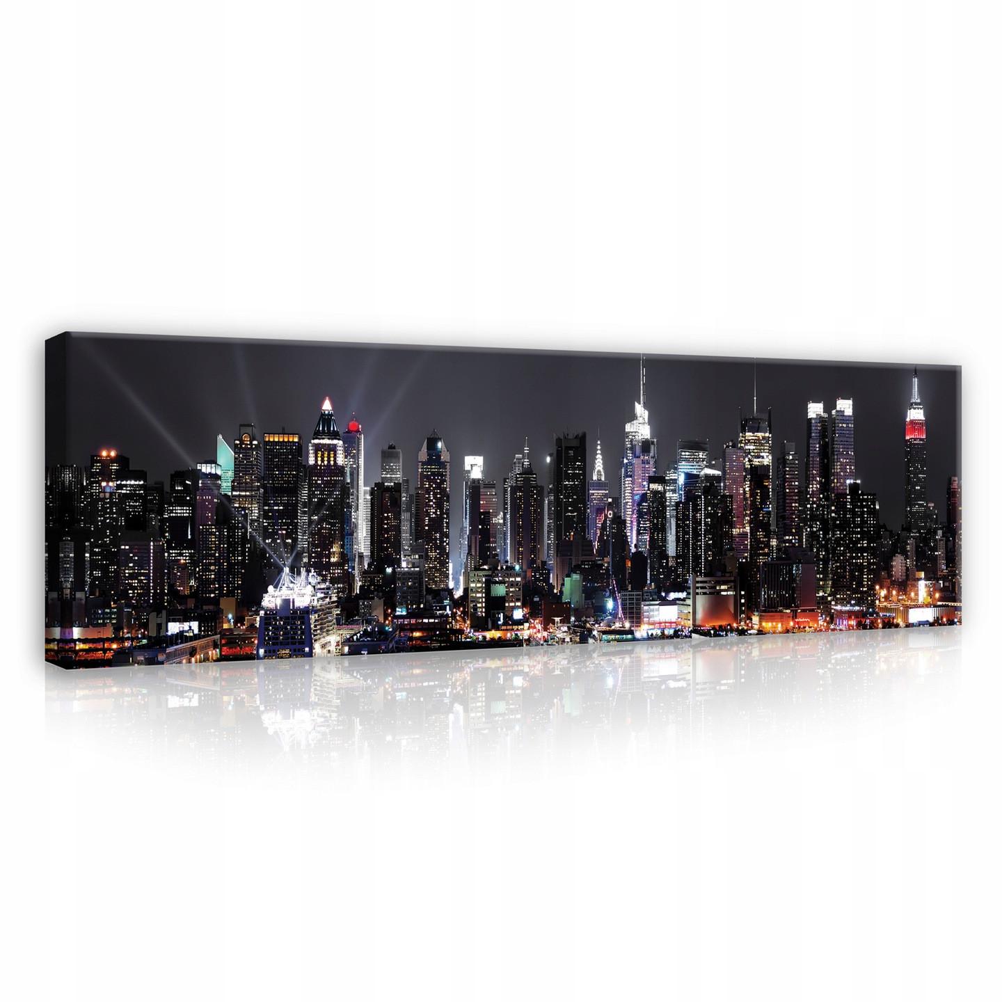 BILDER Stadt New York Modern Wohnzimmer Schlafzimmer 145x45 - Multicolor, Holzwerkstoff (145/45cm) - Wallarena