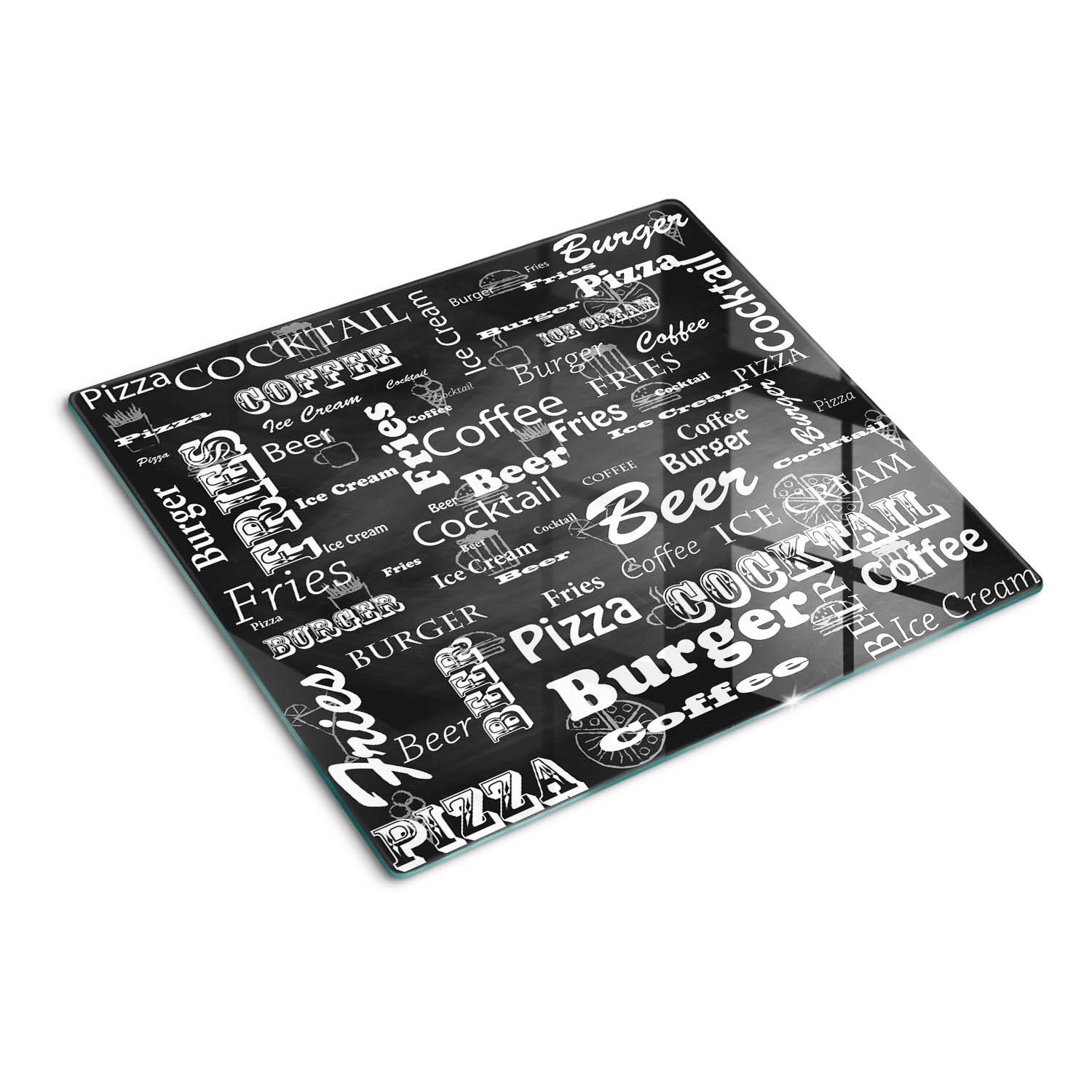 GLASPLATTE 60x52 cm Speisekarte des Restaurants - Schwarz, Glas (60/0.4/52cm) - TULUP