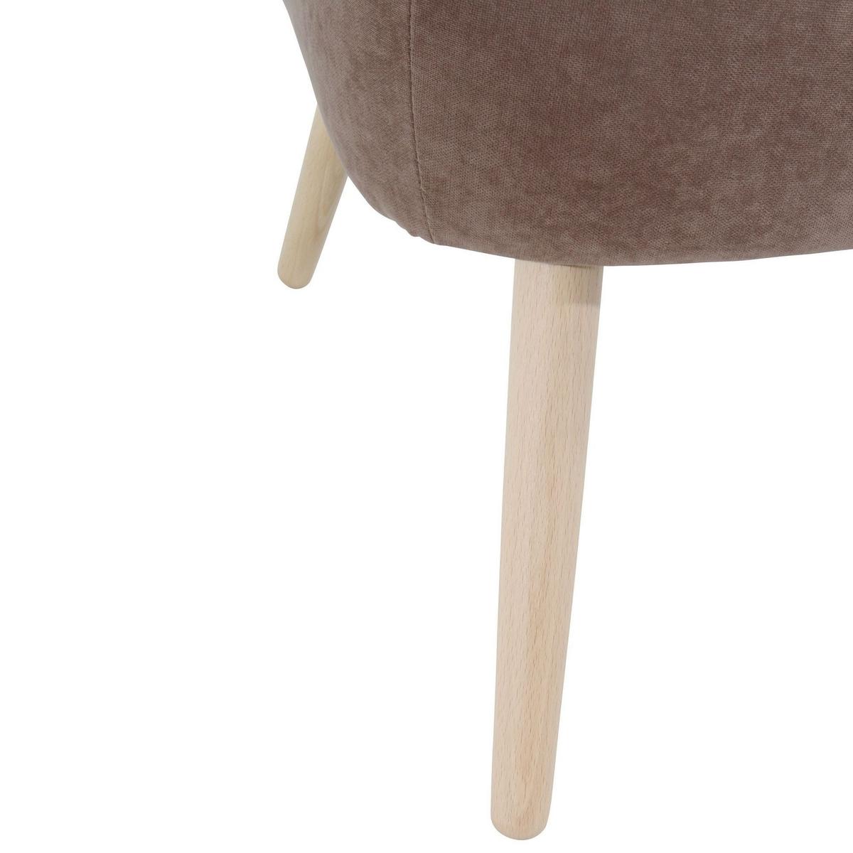 SESSEL Kathy Bezug Veloursstoff Buche natur / sahara - Beige, Kunststoff (70/86/69cm) - 58aufmkessel