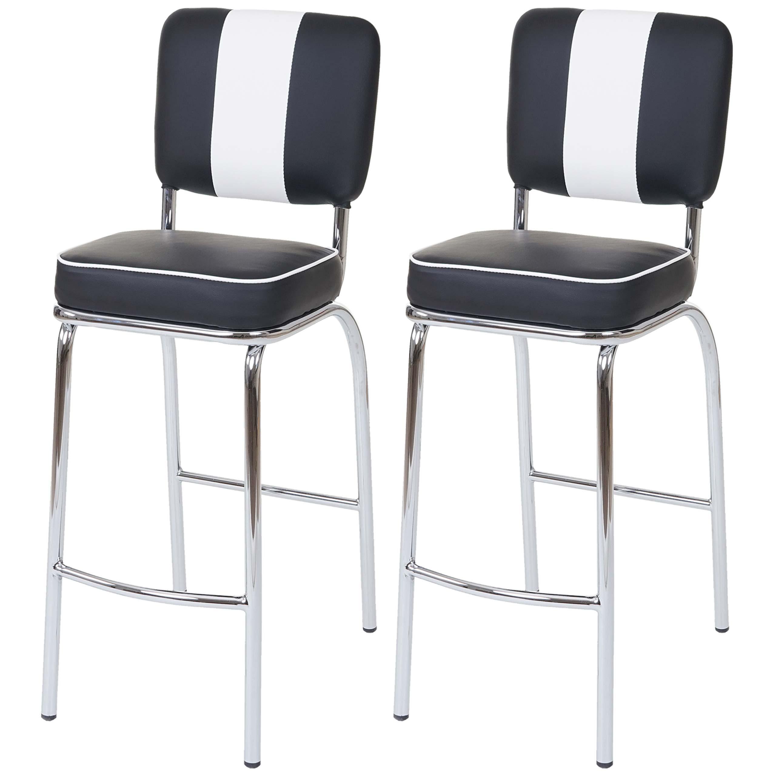 BARHOCKER Schwarz, Weiß 2er-Set - Schwarz/Weiß, Textil (34/107/46cm) - MCW