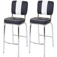 BARHOCKER Schwarz, Weiß 2er-Set - Schwarz/Weiß, Textil (34/107/46cm) - MCW