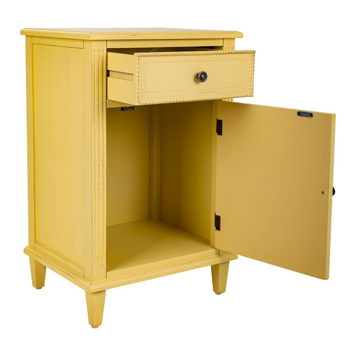 NACHTTISCH aus Holz, gelb, 45x36x72cm - Gelb, Holz (45/72/36cm) - Wanderlust