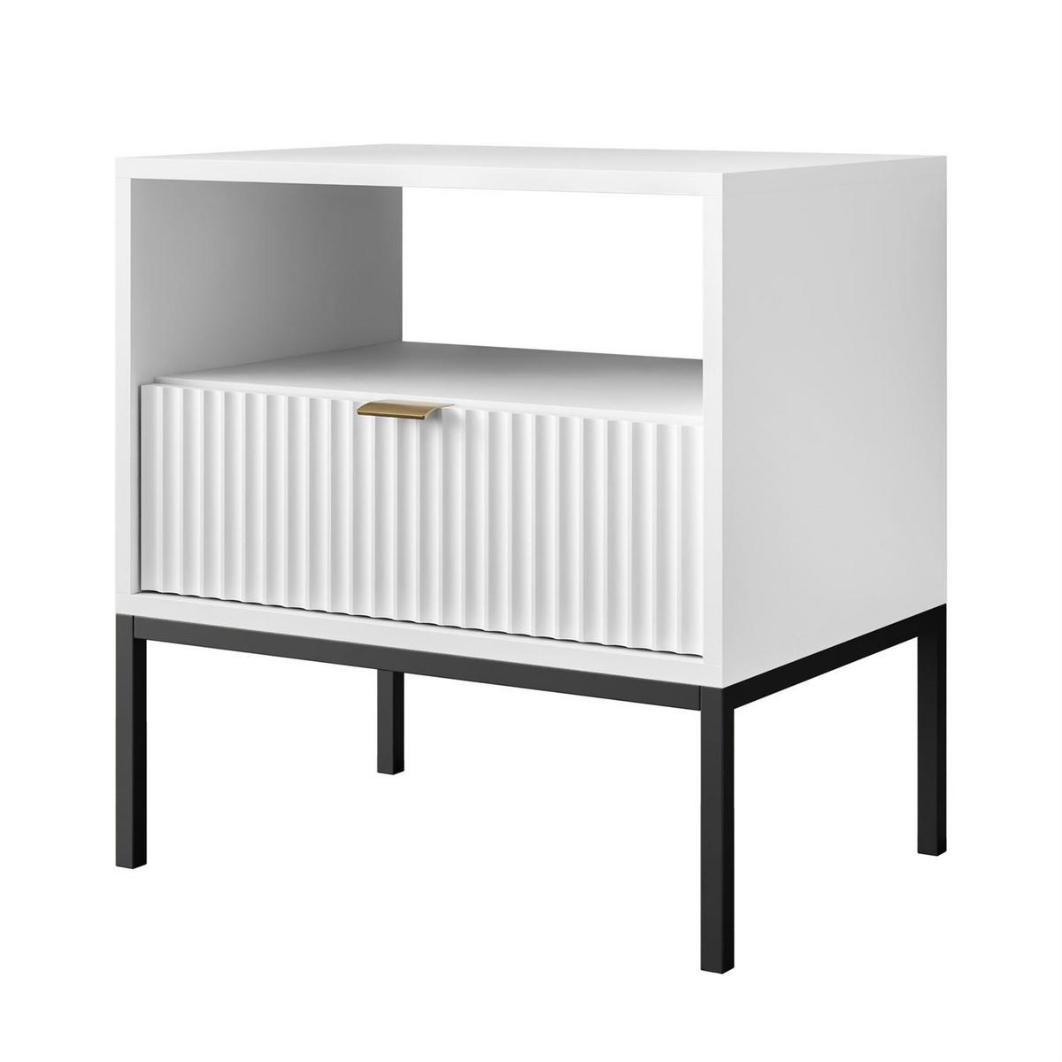 NACHTTISCH CORTADO S54 WEISS - Weiß, Holzwerkstoff (54/56/39cm) - Lookway
