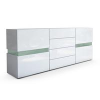 SIDEBOARD Flow Weiß - Weiß Hochglanz, Holzwerkstoff (177/75/39cm) - Vladon