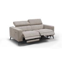 RELAXSOFA MORELLO 3-Sitzer, beige, 2 x Relax Zero Gravity - Beige, Holz/Textil (206/82/103cm) - Wozimo
