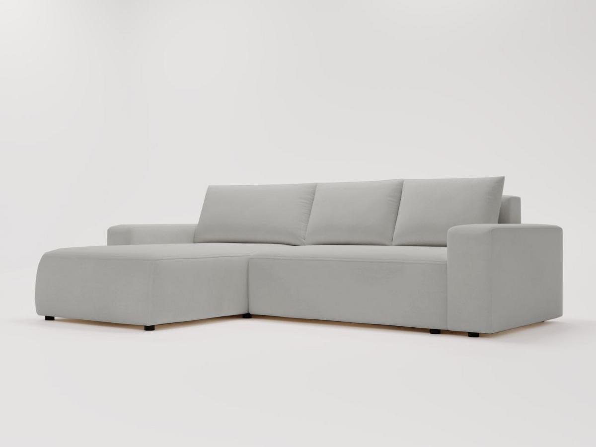 ECKSOFA Tazones Hellgrau Links - Hellgrau, Holz/Kunststoff (250/165cm) - Graingold