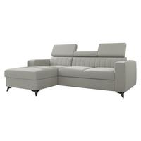ECKSOFA Milano, Seite: Links LC+2R - Hellgrau/Schwarz, Holz/Textil (236/172cm) - MIRJAN24