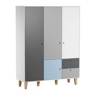 SCHRANK 3 Türen blau - Blau, Holzwerkstoff (153/201.5/55cm) - Petits-meubles