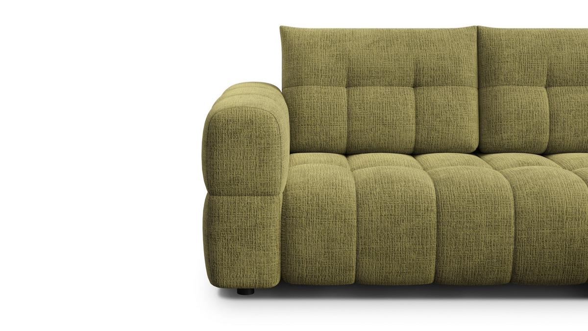 ECKSOFA CLOUDI 4-Sitzer rechts, olivgrün - Schwarz/Olivgrün, Holz/Textil (294/160cm) - Wozimo