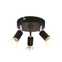 DECKENSTRAHLER Bamberg 3-flammig 15/15/10.4 cm - Schwarz, Metall (15/15/10.4cm) - Nettlife