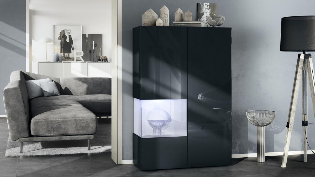 VITRINE Morena Einsatz in Weiß matt - Weiß, Holzwerkstoff (91.5/136.5/37cm) - Vladon