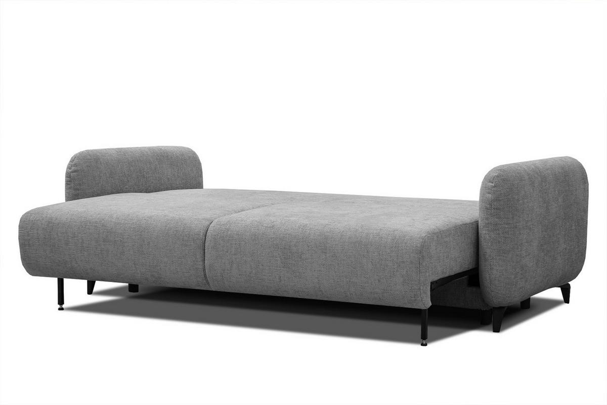 SOFA DRAKE 3-Sitzer mit Schlaffunktion, grau - Braun/Grau, Holz/Textil (232/90/107cm) - Wozimo