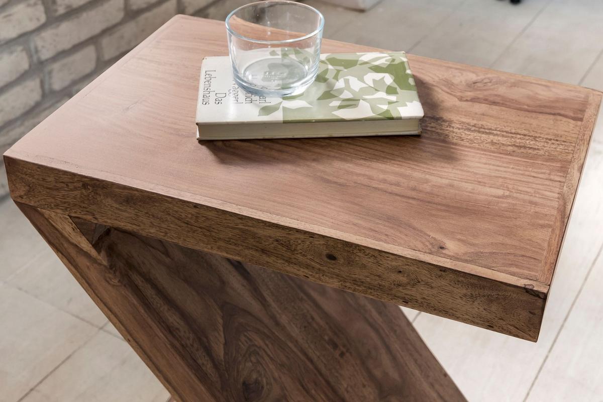 BEISTELLTISCH Massivholz Z Cube Landhausstil Design MUMBAI, Akazie 30x44x59 cm - Akaziefarben, Holz (44/30/59cm) - KADIMA DESIGN
