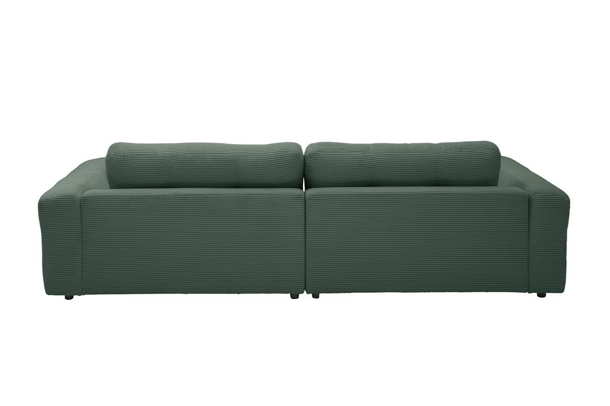 ECKSOFA XL MIKA Smaragdgrün Cord - Smaragdgrün/Schwarz, Kunststoff/Textil (296/167cm) - KAWOLA