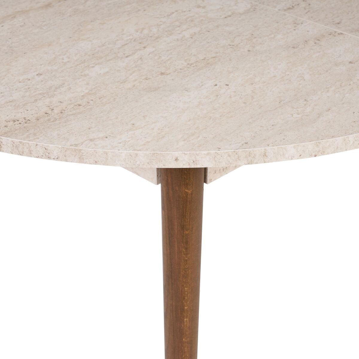 ESSTISCH ausziehbarer von 100 bis 131 cm mit runder Tischplatte 100/100/75 cm - Eichefarben, Holzwerkstoff (111/100/75cm) - Calicosy