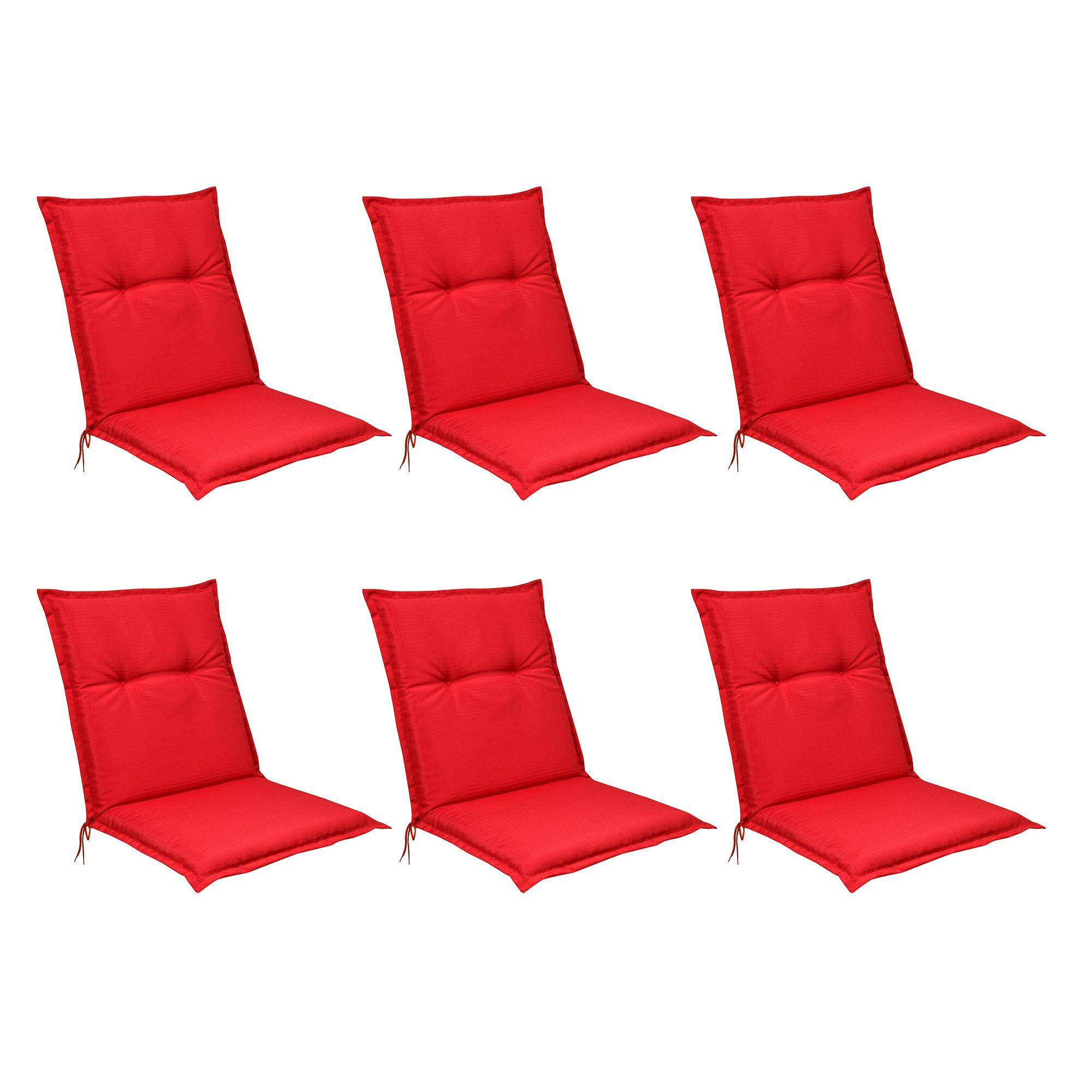NIEDERLEHNERAUFLAGE Flair NL 100/50/8cm Rot (6tlg) - Rot, Textil (50/6/100cm) - Beautissu 