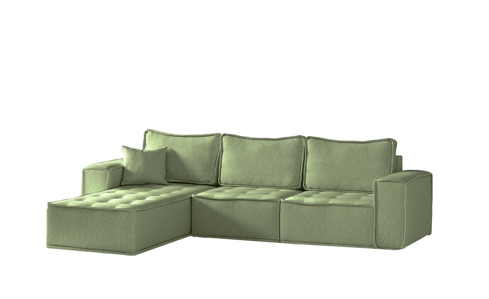 ECKSOFA Sande In Alpine - Hellgrün, Holzwerkstoff/Textil (292/192cm) - Fun Möbel