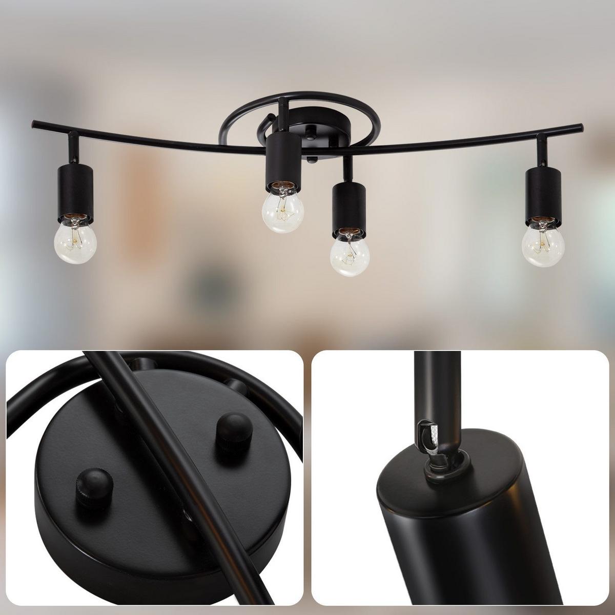 DECKENSTRAHLER Leighton 4-flammig 67/10/20cm - Schwarz, Metall (67/10/20cm) - Nettlife