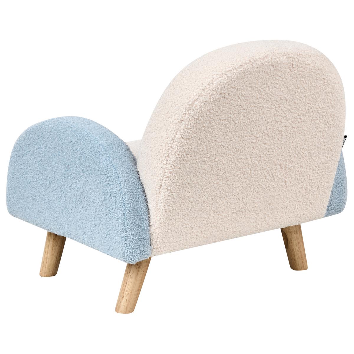 KINDERSESSEL Regenbogen Bouclé Hellblau Ombo - Weiß, Textil (52/46/46cm) - Beliani