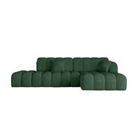 ECKSOFA mit Schlaffunktion Ottomane RECHTS OLEA-L2 321x164x75 Grün Cord - Salbeigrün/Schwarz, Holzwerkstoff/Kunststoff (164/321cm) - ALTDECOR