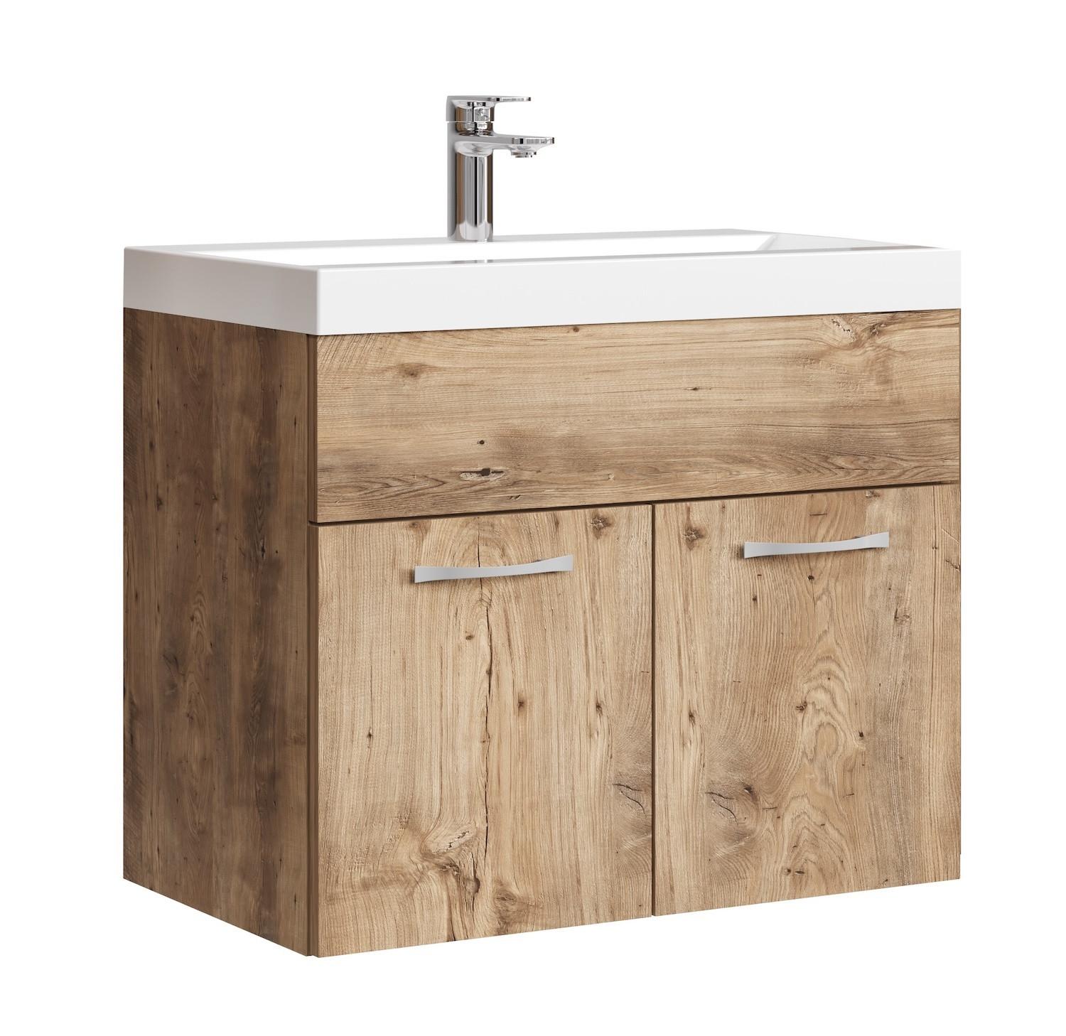 BADMÖBEL-SET Montreal 2 Teile Kastanien Eiche - 60 x 35 x 51 cm - Kastanienfarben/Eichefarben, Holz (60/51/35cm) - Badplaats