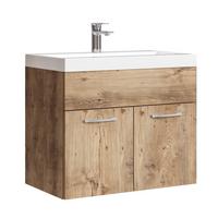BADMÖBEL-SET Montreal 2 Teile Kastanien Eiche - 60 x 35 x 51 cm - Kastanienfarben/Eichefarben, Holz (60/51/35cm) - Badplaats
