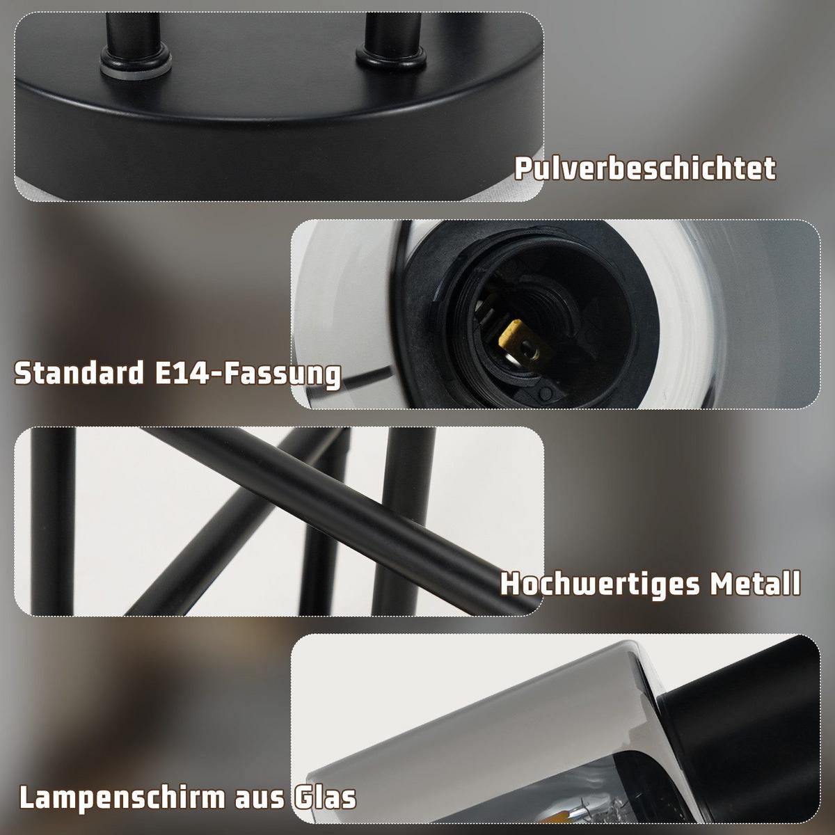 DECKENSTRAHLER Duty 6-flammig 74.2/24.5/15cm - Schwarz, Metall (74.2/24.5/15cm) - Nettlife