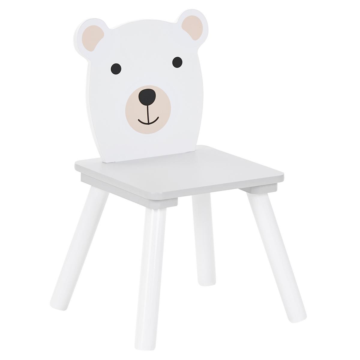 KINDERTISCH mit Stühlen Weiß Mimili - Dunkelgrau/Weiß, Holz/Holzwerkstoff (60/43/60cm) - Beliani