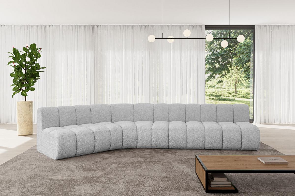 ECKSOFA modulares Sofa Montra-L2 - 381x174x70 cm Hellgrau - Hellgrau, Holzwerkstoff/Textil (381/174cm) - ALTDECOR