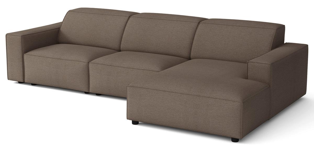 ECKSOFA Sellmo 287 cm - Hellbraun/Schwarz, Kunststoff/Textil (292/166cm) - Selsey