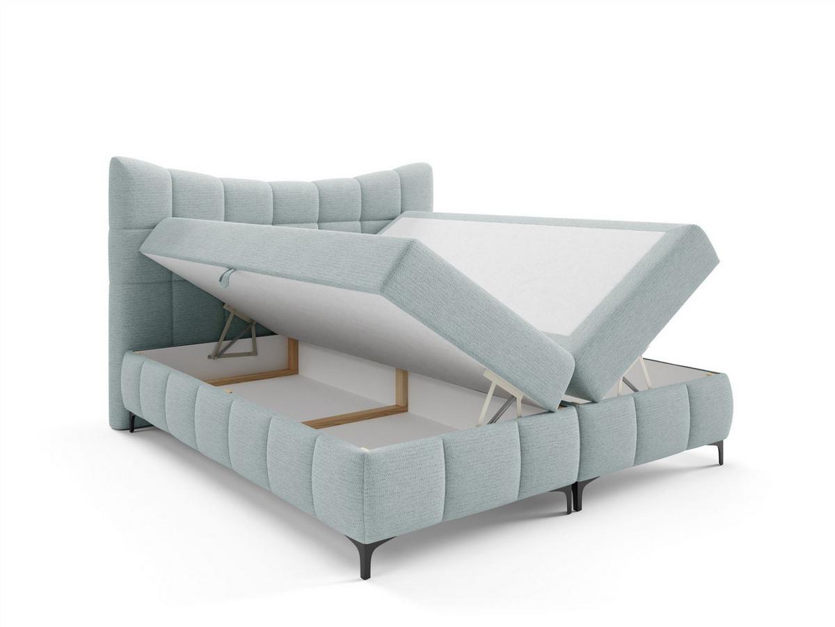 BOXBETT Charles Premi.. In Aragon - Hellblau, Holzwerkstoff/Textil (160/200cm) - Fun Möbel