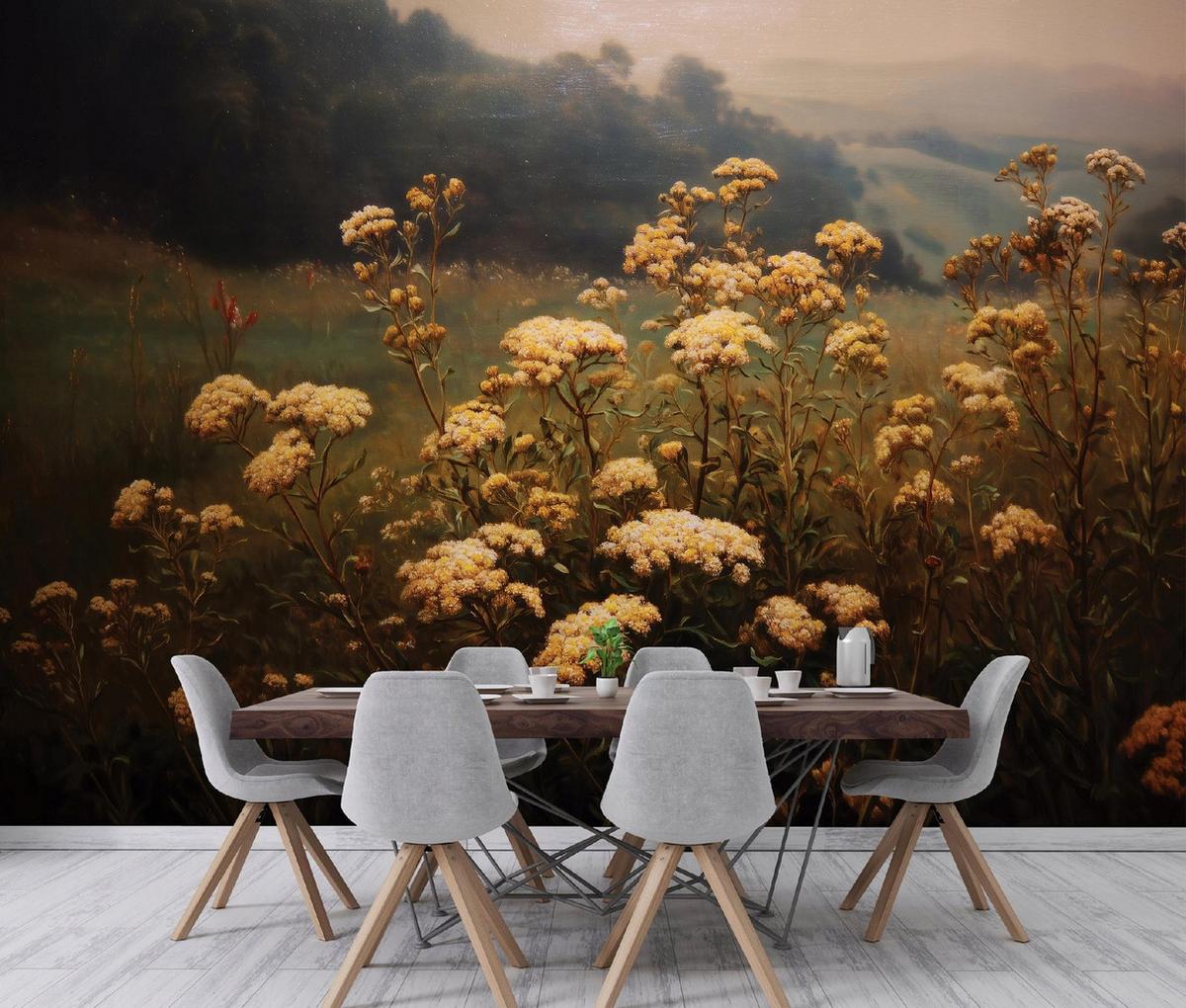 FOTOTAPETE Blumen Natur Braun 350x250 cm - Multicolor, Papier (350/250cm) - Wallarena