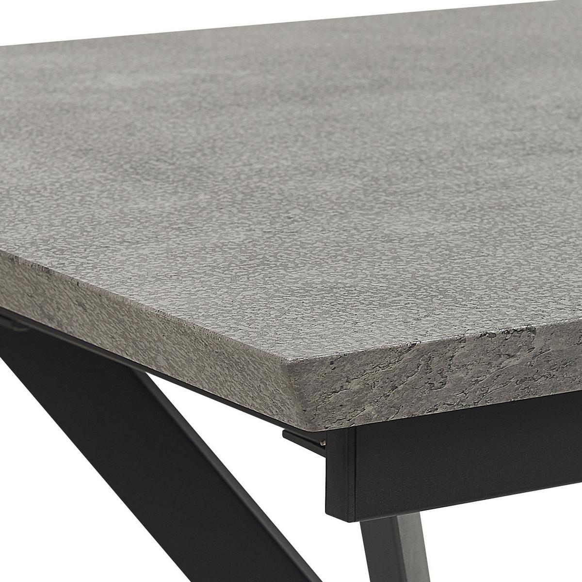 ESSTISCH 140-180/80/76 cm Hellgrau Rechteckig Benson - Grau, Holzwerkstoff (180/80/76cm) - Beliani