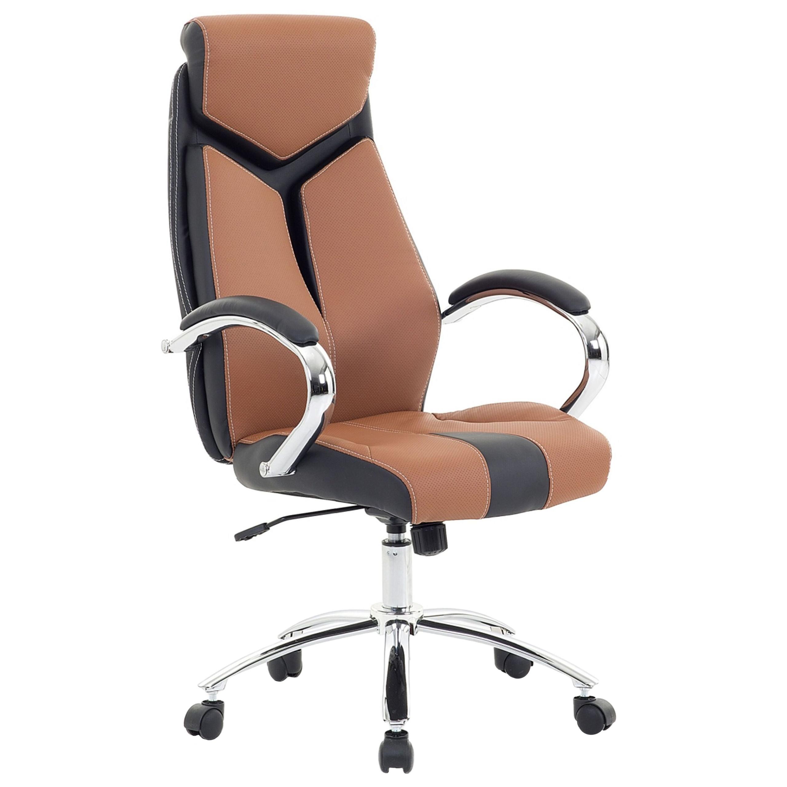 BÜROSTUHL Polyester Braun Formula - Braun, Kunststoff/Textil (63/115/72cm) - Beliani