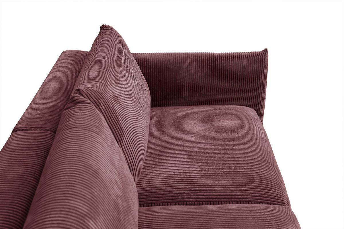 SOFA TAUER 3-Sitzer, altrosa - Altrosa/Schwarz, Holzwerkstoff/Kunststoff (112/84/206cm) - Wozimo