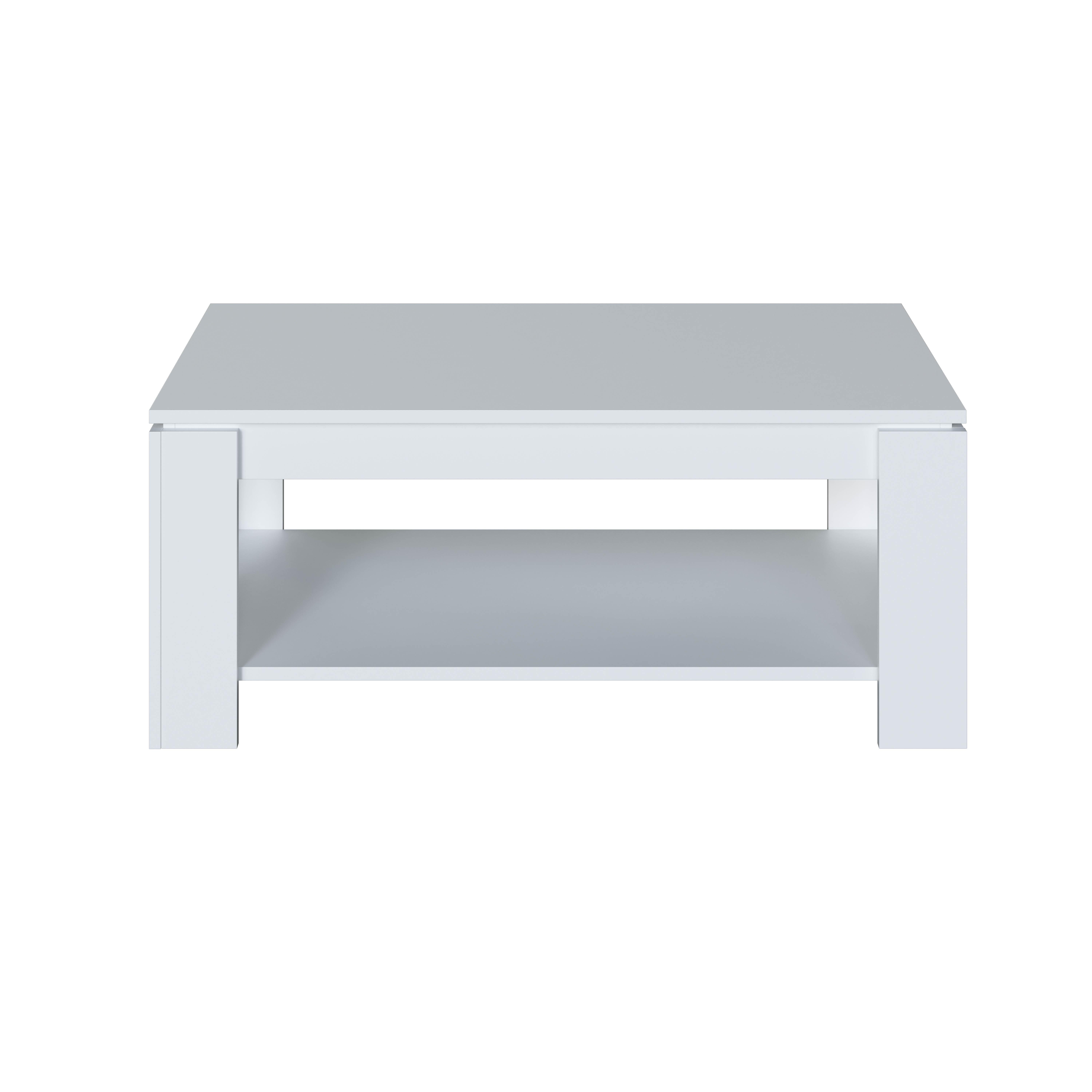 COUCHTISCH mit hochklappbarer Tischplatte L102 cm - Ambit - Weiß, Holzwerkstoff (8.3/50/43cm) - Calicosy