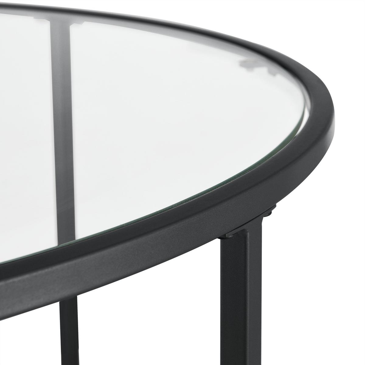 COUCHTISCH Kouvola 84/84/46 - Schwarz, Glas (84/84/46cm) - [en.casa]
