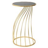 TISCH aus Metall und Glas, golden, 43x73cm - Goldfarben, Metall (43/43/73cm) - Wanderlust