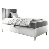 BOXBETT Maja Junior 1, Seite zum Öffnen des Bettkastens: Links - H3 - Weiß/Grau, Holz (80/200cm) - MIRJAN24