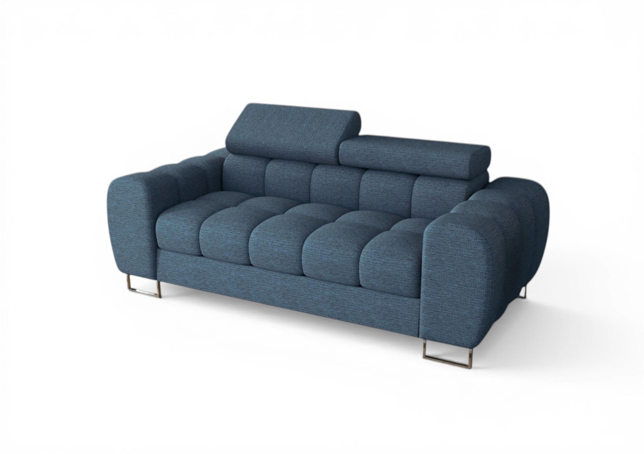 SOFA 2-sitzer Bastien In Stoff Aragon - Blau, Holzwerkstoff/Textil (195/95/97cm) - Fun Möbel