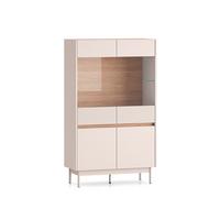 GESCHIRRSCHRANK Connie Kaschmir und Holz - Beige, Holzwerkstoff (91.9/155.8/40cm) - Petits-meubles