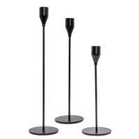 KERZENSTÄNDER 33/28/23 cm (3er-Set) - Schwarz, Metall (8/33/8cm) - Intirilife