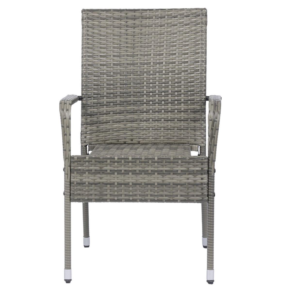 GARTENSTÜHLE Yoro 2er-Set - Grau, Kunststoff (50/90/50cm) - Juskys