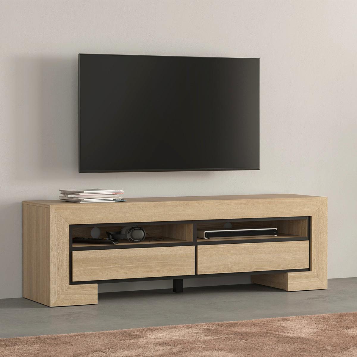 TV-MÖBEL Lucius Holz und Schwarz - Schwarz, Holzwerkstoff (160/50.5/41cm) - Petits-meubles