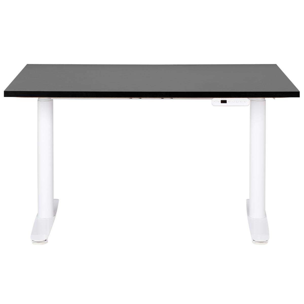 SCHREIBTISCH schwarzweiß 120/72 cm elektrisch höhenverstellbar Destin IV - Schwarz/Weiß, Holz (72/120/67cm) - Beliani