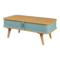 COUCHTICH Tysvær 100/50/40 cm - Blau/Naturfarben, Holz/Holzwerkstoff (50/100/40cm) - [en.casa]