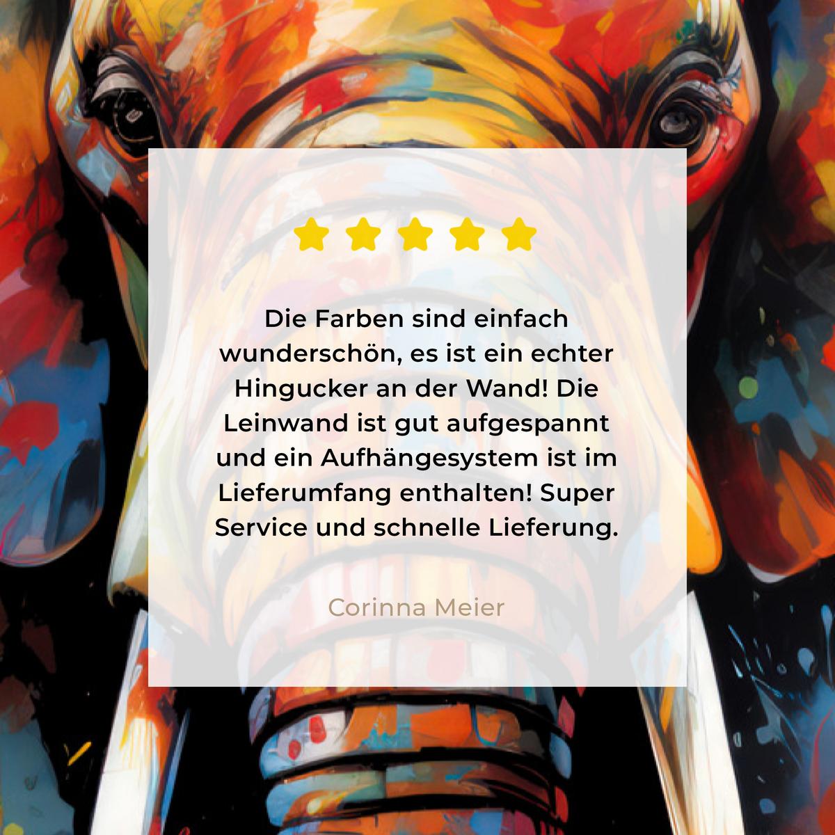 LEINWANDBILD Elefant - Graffiti - Schwarz - Tiere - Farben Deko Groß 90x140 cm - Schwarz, Textil (90/140cm) - MuchoWow