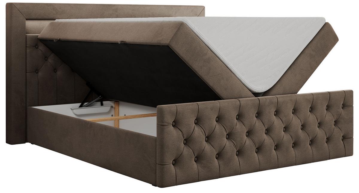 BOXBETT GOLD-9 LED 200/200 Braun Velvet - H4 - Braun, Holz/Textil (200/200cm) - MKS
