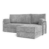 ECKSOFA NOTIA modulares Boneless Sofa mit Schlaffunktion Hellgrau Kordstoff - Hellgrau, Textil (200/120cm) - MASSENO