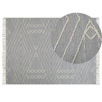 KURZFLOR-TEPPICH Khenifra 200/140 cm - Grau, Textil (140/200cm) - Beliani